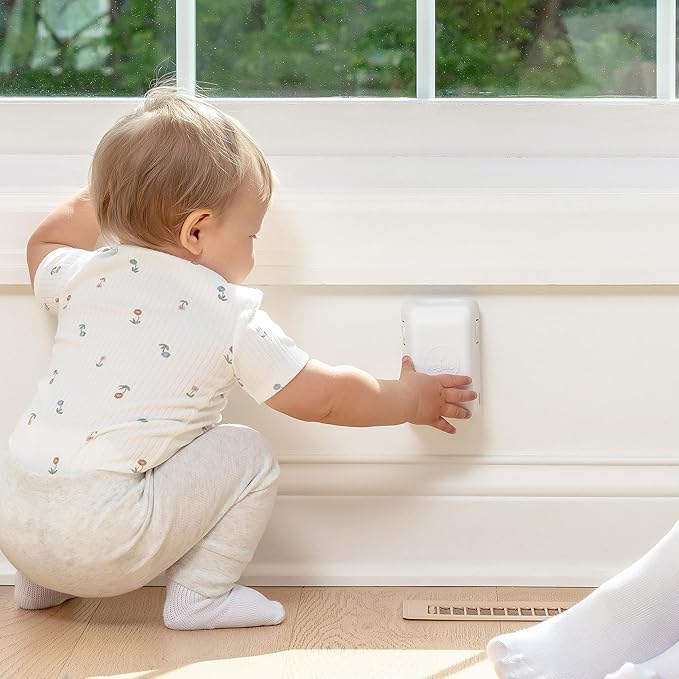 Regalo Safety Outlet Covers for Baby Proofing, Child Proof Wall Outlet Cover Guard with Space for Cords – Fits Standard & Single Outlets (2 Pack, White)