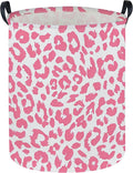 Pink Leopard Print Hamper,Baby Laundry Hamper,Waterproof Collapsible Baby Storage Baskets for Kid Room Decor,Clothes Organizer Basket,Gift Baskets(Pink Leopard Print)
