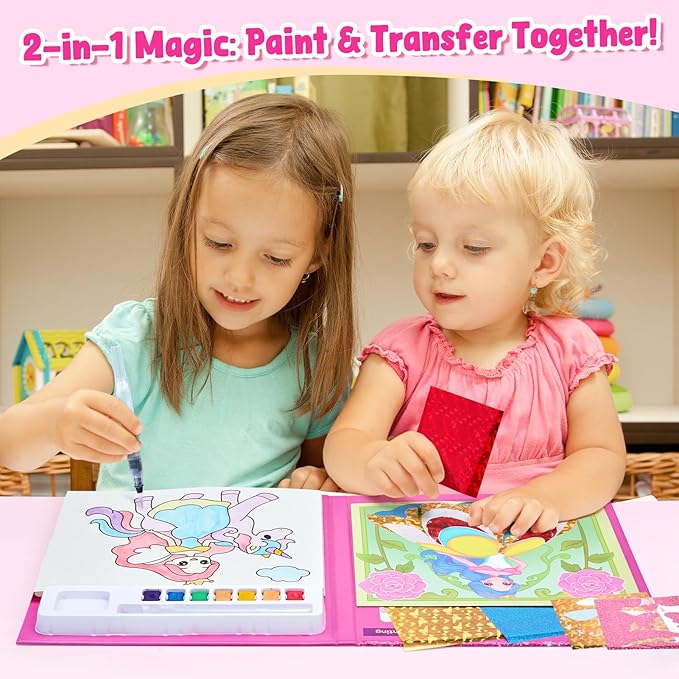 JoyCat Paint with Water Coloring Books, Art & Craft Activity, Princess No Mess Art for Kids Ages 4-8, Craft Kits & Supplies, DIY Creative Activity, Gifts for Girls & Boys