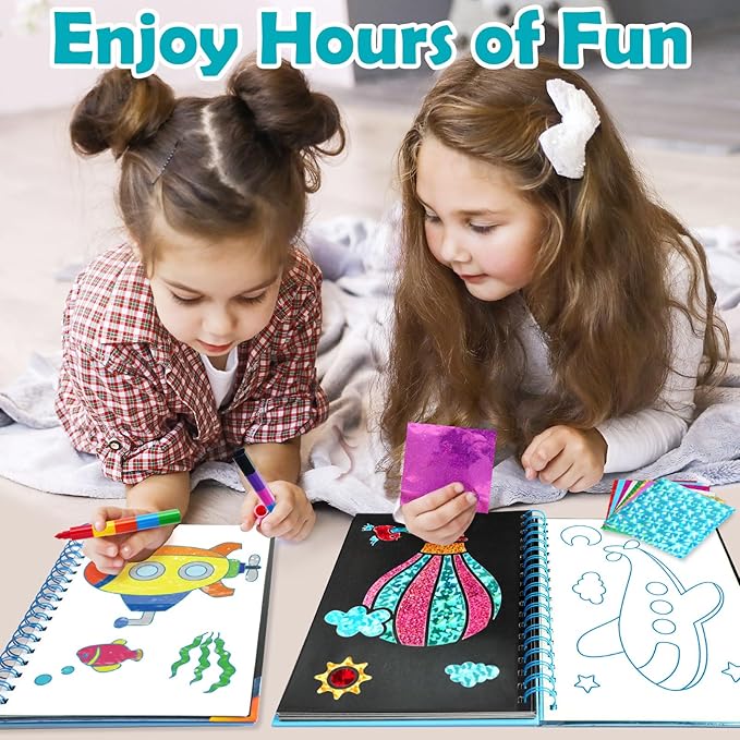 FUNNYB&G Foil Art Crafts for Kids Ages 4-8: Mother's Day 2026, Birthday Gift for Boys, Art and Crafts Supplies, Party Favors, Creative Toys for Boys 4 5 6 7 8 9 Years Old (Vehicle)
