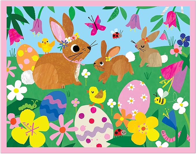 Mudpuppy Spring Bunnies – 12 Piece Puzzle with Reusable Zipper Pouch Featuring Colorful and Fun Illustrations of Spring Bunnies Perfect for Easy Storage and Travel