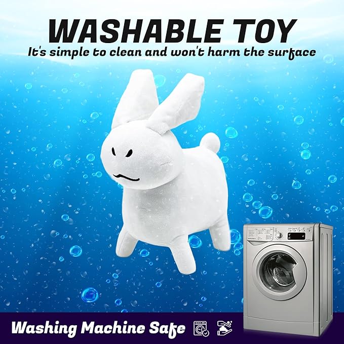 White Gubby Rabbit Plush Toy – Soft Forsaken Gubby Plush Stuffed Animal, Cute Game Character Collectible Plushie Gift for Kids and Gamers (Rabbit White Gubby)