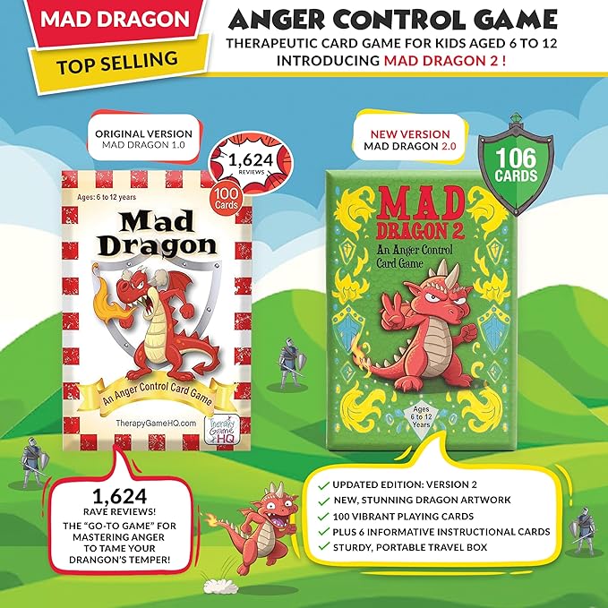 Mad Dragon 2: Anger Control Card Game for Kids — A Fun, Therapist-Friendly Social Emotional Learning Activity That Teaches Emotional Regulation Through Play