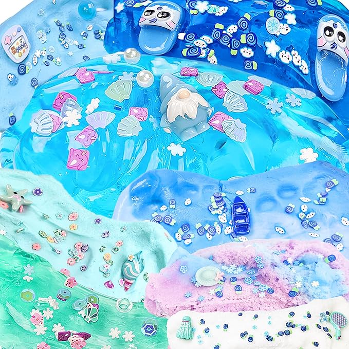 8 Pack Summer Butter Slime Kit for Girls and Boys,Party Favors Stretchy and Non-Sticky, Stress Relief Toy,Soft DIY Slime for Kids Birthday Gift Christmas Stocking Stuffers