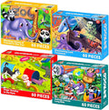 QUOKKA Puzzles for Kids Ages 4-6 - Set of 4x60 Jigsaw Puzzles for Toddlers 3-5 - Zoo, Dogs, Animals Toys for Children 6-8 yo - Gift Educational Game for Boys & Girls