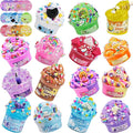 LAWOHO 15 Pack DIY Dessert Slime Kit for Kids - Super Soft, Non-Sticky & Crunchy Butter Slime, Creative Food Theme DIY Toy for Stress Relief, Party Favors, Christmas Birthday Goodie Bag Stuffers Gift