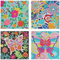 ZUYUSUT 4 Pack Cute Butterfly Flower Diamond Art Painting Kits for Kids Girls Ages 3-12 Art Crafts 5D Mosaic Gems Paint Sets by Number Kits for Kids Girls for Home Office Wall Decor