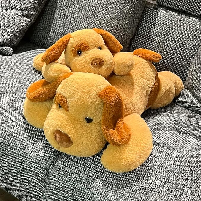 FoxVilla 4lbs Dog Weighted Stuffed Animals, 24 inch Weighted Plush Stuffed Animals for Adults, Cute Soft Weighted Plush Throw Animal Pillow Toy, Birthday Gifts for Adults Kids