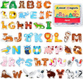 JoyCat Wooden Fridge Magnets for Kids – 26 Cute Animals & Uppercase Letters for Toddlers, Magnetic Alphabet Refrigerator Toys, Fun Educational Learning Gifts for Preschool 2 3 4 5 Years Old