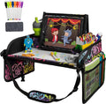 Lusso Gear Kids Travel Tray for Car - Road Trip Essentials for Kids - Car Seat Tray for Toddlers & Kids - for Airplane, Kids Travel Desk, Road Trip Activities (Floral)
