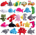 JOYIN 24 Pcs Mini Sea Animal Plush Toys (24 Units 3" Each), Stuffed Sea Animal Bulk for Kids Birthday Party Favors, Pinata Fillers, Goodie Bag Fillers, School Prizes,Carnival Party Supplies