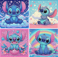 KOJEFCV 4 PCS Diamond Art Painting Kits for Kids, Cartoon Diamond Art for Kids Ages 4-8-12, Cartoon Gem Painting Kit Crafts Beginners for Gift Home Wall Decor (6x6 inch)