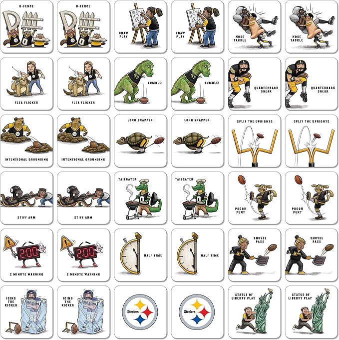 YouTheFan NFL Officially-Licensed Memory Match Game - Humorous, Team-Specific, Original Hand-Drawn Artwork, Fun for the Whole Family, for Fans Young and Old