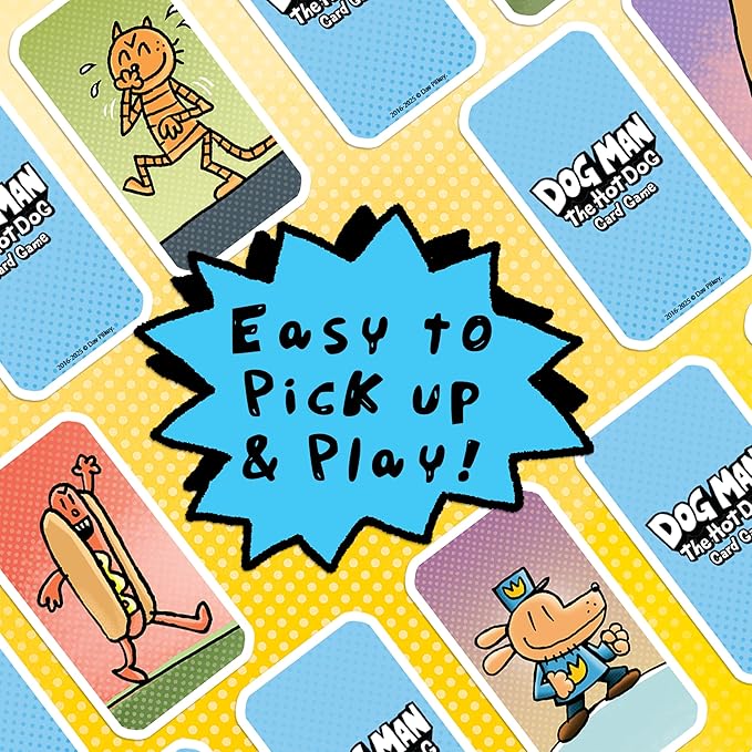 University Games Dog Man Hot Dog Card Game in a Tin , The Fast and Frenzied Collection Game for Kids Featuring Art from the Dog Man Books by Dav Pilkey, for Players Ages 6 and Up