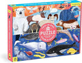 Mudpuppy Arctic Above & Below 100 Piece Double-Sided Puzzle, 100 Pieces, 22” x 16.5” – Perfect Family Puzzle for Ages 6+ – Colorful Illustrations of Land Animals and Ocean Life