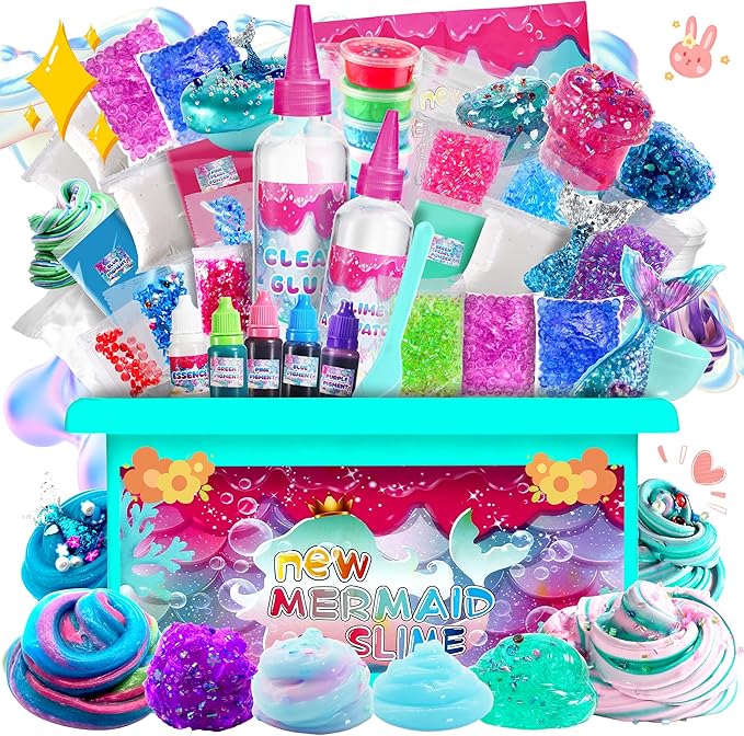 ZOnFRTO Mermaid Slime Kit for Girls, Mini Dreamy Slime Making Kit for Kids 6-12, Party Favors for Childrens