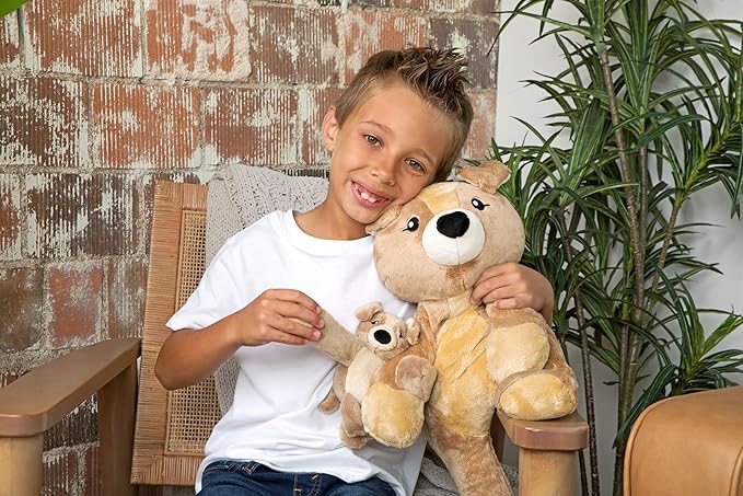 HUGIMALS Hug Babies Charlie the Puppy Cute Mini Plush Stuffed Animal Bracelet for Kids | Soft & Cuddly Portable Comfort Adorable On-The-Go Companion for Travel School & Adventures Ages 2+