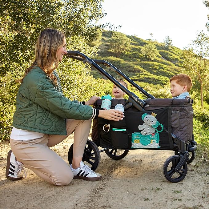 J.L. Childress Universal Stroller Wagon Organizer - Large Mesh Storage for Stroller Wagons with Adjustable Hooks, Baby Accessories & Cargo Storage, Easy Attachment & Install