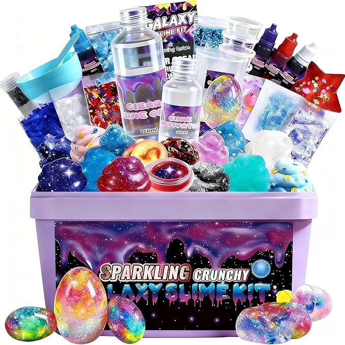 Mini Galaxy Slime Kit for Kids Ages 6–12, DIY Space Slime Set, Fun Cosmic Craft for Creative Play, for Boys & Girls