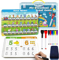 Handwriting Practice Tracing Books for Kids Ages 3-5, Montessori Preschool Learning Activity, Autism Educational Learn Number Letters Shapes Animal & Sight Words Workbook with 8 Dry Erase Markers