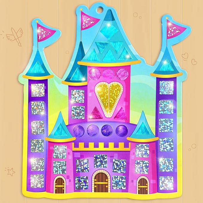 Imagimake Mirror Mosaic Princess & Unicorn Kids Art Set | DIY Craft Kit | Foil Stickers for Kids | Travel Toys | Art & Craft for 3-5 Year Old Girls | Birthday Gift for Girls Ages 3,4,5,6,7,8
