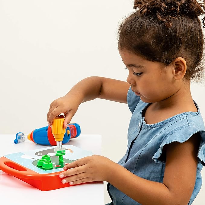 Educational Insights Design & Drill ABCs & 123s - Building Construction Toys for Toddlers, Kids Tool Set with Drill Toy, Preschool Learning Activities, Toddler STEM Toys for 3+ Year Old