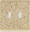 Light Switch Cover Plate - Shiny Gold Mirror Finish (2-Gang,5.1" x 5.1") - Sparkle Double Toggle Wall Plate