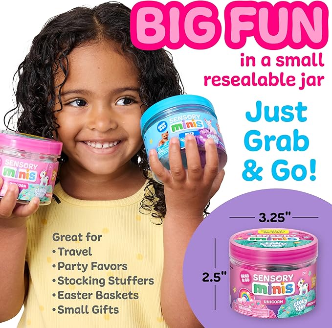 Creativity for Kids Sensory Minis Unicorn Kit | Cloud Clay Sensory Toy for Kids | Spring Crafts | Mess-Free, Screen-Free Travel Activity for Kids (Ages 3+)