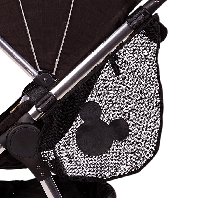 J.L. Childress Disney Baby Side Sling Stroller Cargo Net - Stroller Organizer Attachment for Storage,Mesh Bag for Baby Accessories,Universal Fit - Mickey,Black,(Pack of 12)