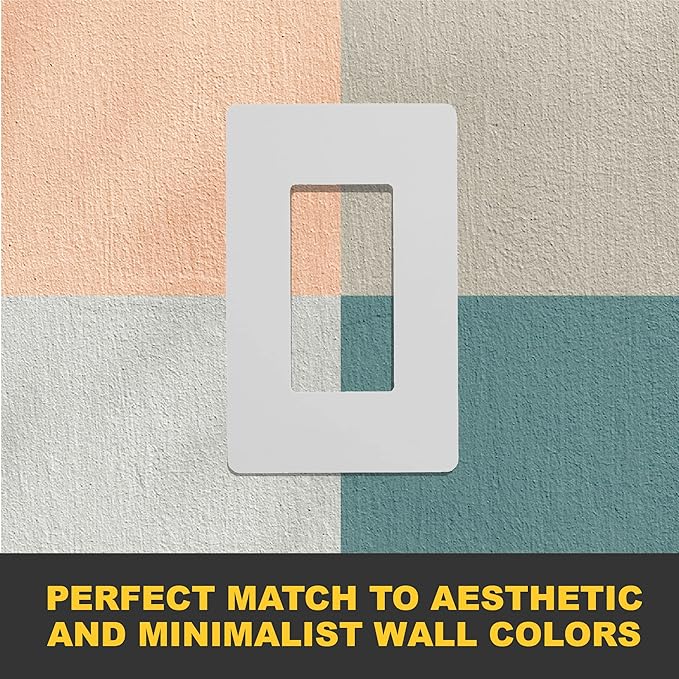 Faith White 1-Gang Screwless Wall Plate (8-pack) | Light Switch Plate or Wall Plate for Electrical Outlet | 1-Gang Wall Plate for Decorator Switches and Receptacles | Heat-Resistant Thermoplastic