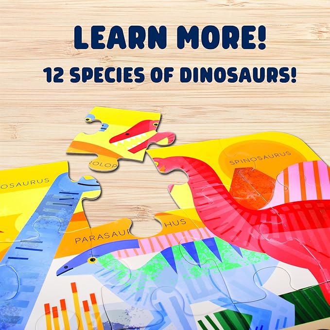 Chuckle & Roar Dinosaur Glow-in-The-Dark Floor Puzzle – 50 Piece Giant Preschool Puzzle | Large Floor Puzzle for Kids Ages 3+