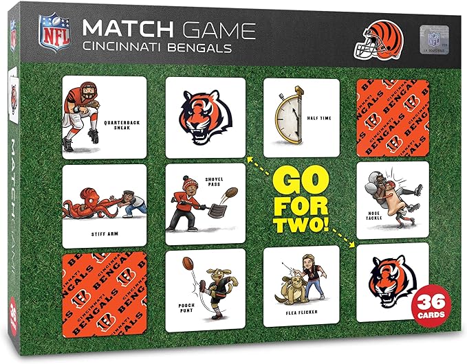YouTheFan NFL Officially-Licensed Memory Match Game - Humorous, Team-Specific, Original Hand-Drawn Artwork, Fun for The Whole Family, for Fans Young and Old