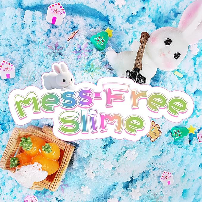 Bunny Cloud Slime Kit 2 Pack, 14oz Easter Slime for Girls Ages 8-12, Mree Free Slime Toys for Girls and Boys, Fun Winter Slime Set Party Favors Goodie Bag Stuffers Birthday Easter Gift