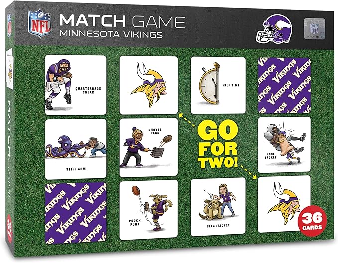 YouTheFan NFL Officially-Licensed Memory Match Game - Humorous, Team-Specific, Original Hand-Drawn Artwork, Fun for the Whole Family, for Fans Young and Old