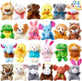 JOYIN 24 Pack Mini Animal Plush Toy Assortment (24 Units 3" Each), Animals Keychain Decoration for Kids, Small Stuffed Animal Bulk for Kids, Carnival Prizes, School Gifts, Party Favor Goodie Bags