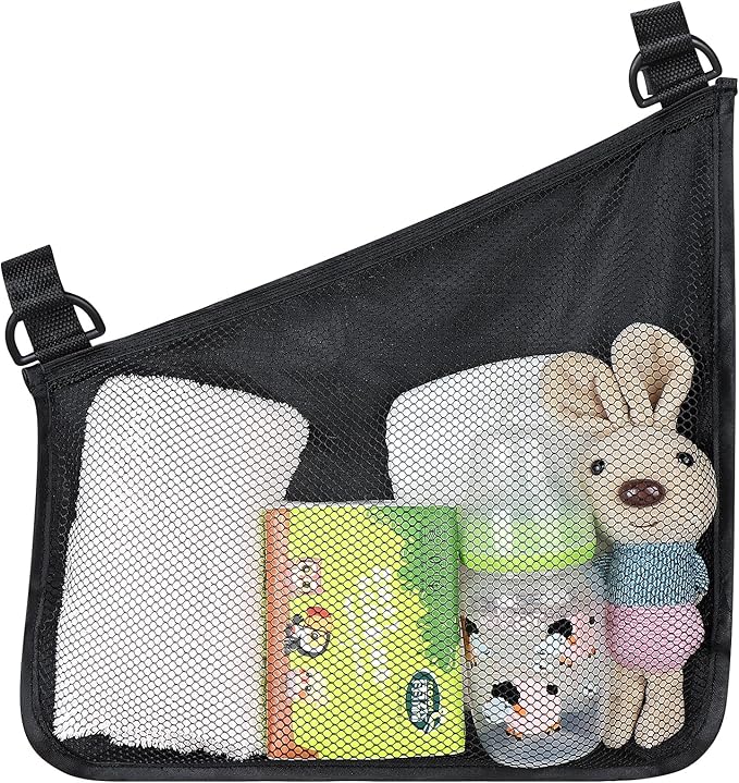 Accmor Universal Stroller Organizer, Side Sling Stroller Organizer, Mesh Cargo Net Stroller Storage Caddy Accessories, Stroller Bag Accessories Fits for Uppababy, Nuna, Baby Jogger, Doona Strollers