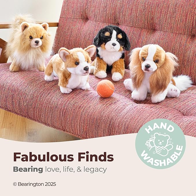 Bearington Explore 13-Inch Baby Dog Plush, Huggable Stuffed Animal Puppy, Adorable and Cuddly Husky Manouk Dog Plush Toy for Nursery Decor, Kids and Collectors, for Ages 3-14