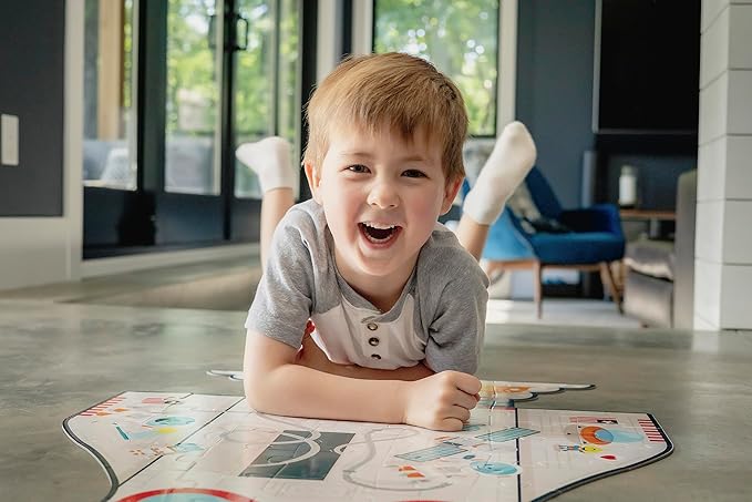 Chuckle & Roar Dinosaur Glow Floor Puzzle 50 Piece Kids Puzzle - Giant 2 x 3 Foot Glow in The Dark Preschool Puzzle - Large Pieces for Ages 4+ - Educational Dinosaur Puzzle for Screen Free Time