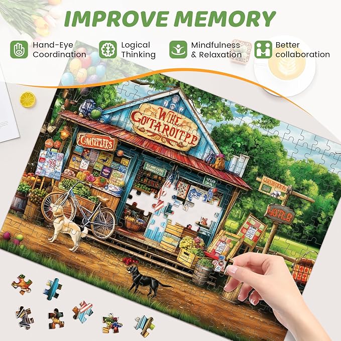 Puzzles 300 Pieces for Adults | HT Vegetable Store Puzzles | Recycled Cardboar Jigsaw Puzzles 300 Pieces | Challenging Family Activity Great Gift Idea for Family Friends | 20.5 X 15 inches