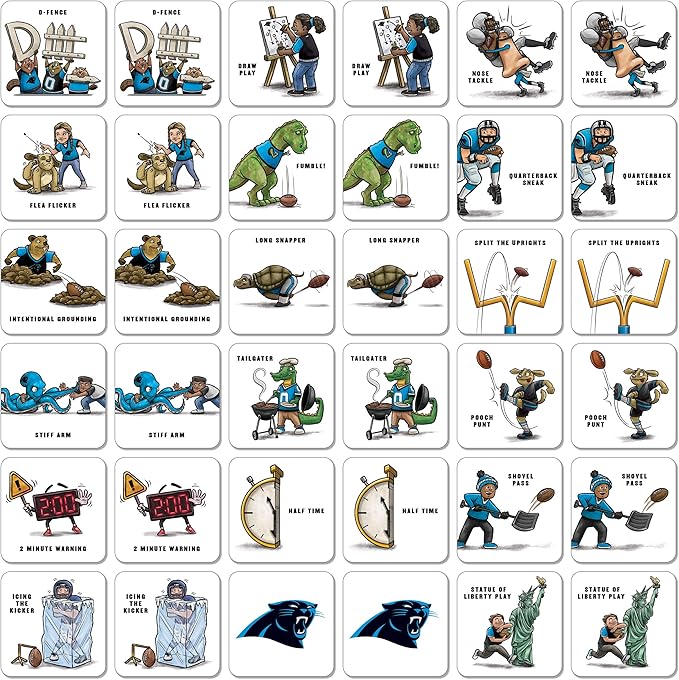 YouTheFan NFL Officially-Licensed Memory Match Game - Humorous, Team-Specific, Original Hand-Drawn Artwork, Fun for The Whole Family, for Fans Young and Old
