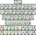58 Pieces Educational Preschool Cards Kids Early Learning Poster Alphabet Number Colors and Shapes Bulletin Board Decoration Kindergarten Classroom Learning Card with Glue Point Dot (Fresh Style)