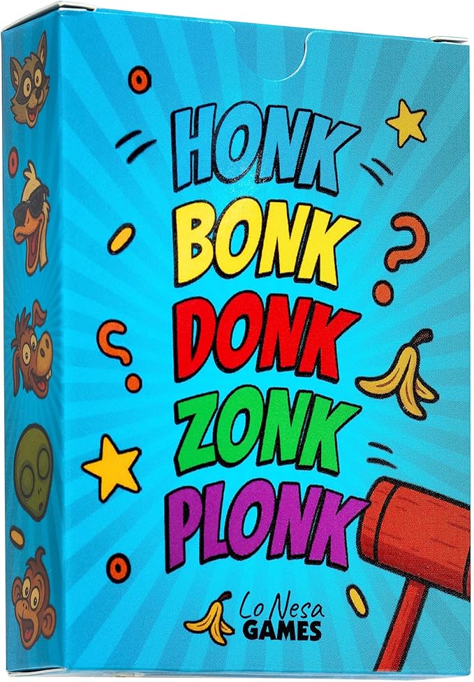 Honk Bonk Donk Reflex Card Game, Fast-Paced Party Game, Ages 7+, 2-8 Players, 10-15 Minute Play Time