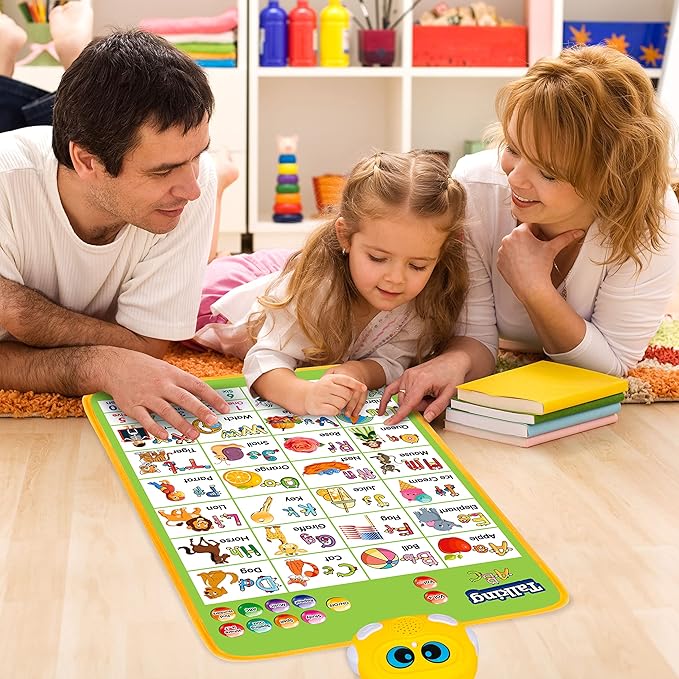 Electronic Alphabet Wall Chart, Talking ABC, 123s, Music Poster, Kids Montessori Toys for Toddlers 2-4, Interactive Educational Toddler Toy, Learning Gift for Age 1 2 3 4 5 Year Old Boys Girls - Green