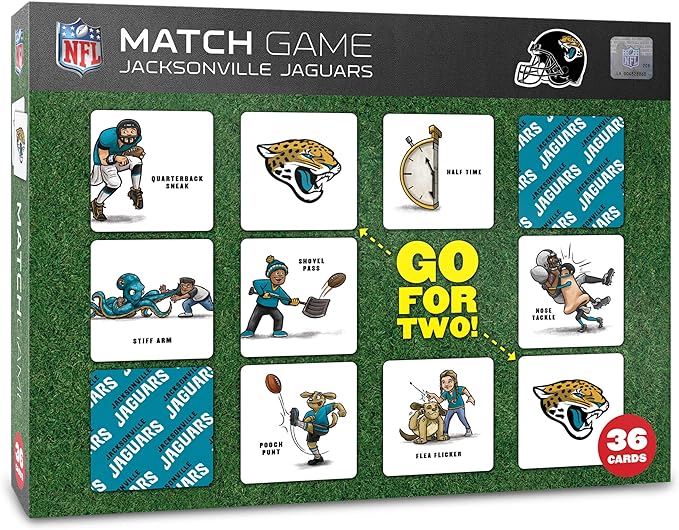 YouTheFan NFL Officially-Licensed Memory Match Game - Humorous, Team-Specific, Original Hand-Drawn Artwork, Fun for the Whole Family, for Fans Young and Old