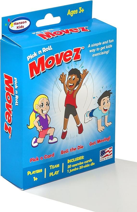 Kenson Kids Pick n Roll Movez, Exercise Game, Perfect for Rainy Days, Home & Classroom, Preschool & Kids of All Ages.