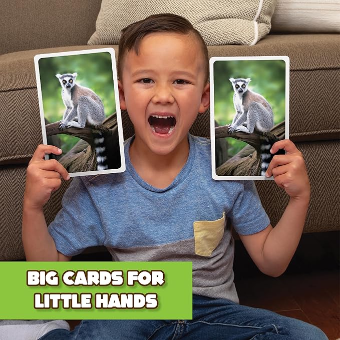 Giant Matching Game Jungle - Summer Toys - Game Night - Travel Games - Memory, Learning Game - Jumbo Playing Cards - Ages 3+