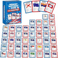 gisgfim 100 PCS Memory Matching Game Flags of U.S. States Concentration Memory Card Educational Cards Games Geography Learn States Capitals Game Gift for Kid Adults Learning Activities Matching Games