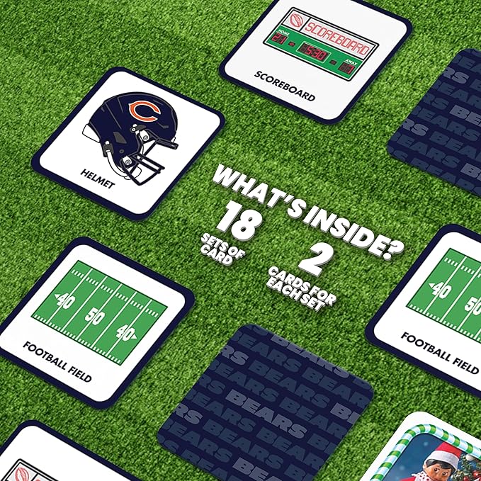 MasterPieces NFL Chicago Bears Matching Game - Fun Family Game for Kids - Officially Licensed NFL Product