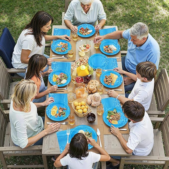 40 Pcs Ocean Plates and Napkins Sets - Under The Sea Party Supplies Tableware, Blue Disposable Paper Plates and Napkins Kit for Summer Ocean Themed Party Decorations Birthday Table Decor, Serves 20