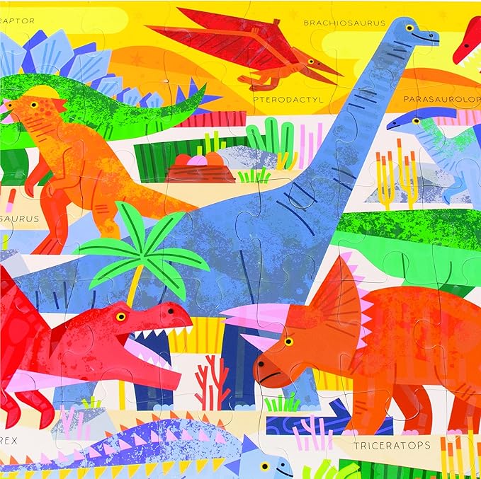 Chuckle & Roar Dinosaur Glow-in-The-Dark Floor Puzzle – 50 Piece Giant Preschool Puzzle | Large Floor Puzzle for Kids Ages 3+